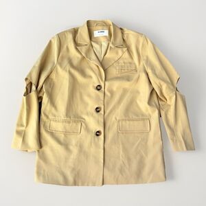 4th & Reckless Skylar Cutout Blazer Yellow Women's Size L Oversized Button Front